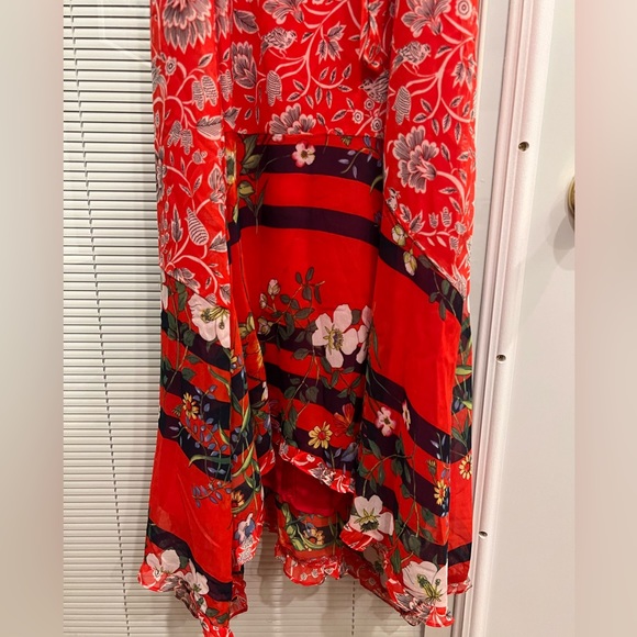 New Anthropologie red floral dress; One September brand “Zuri” Dress Size Medium - Picture 11 of 13